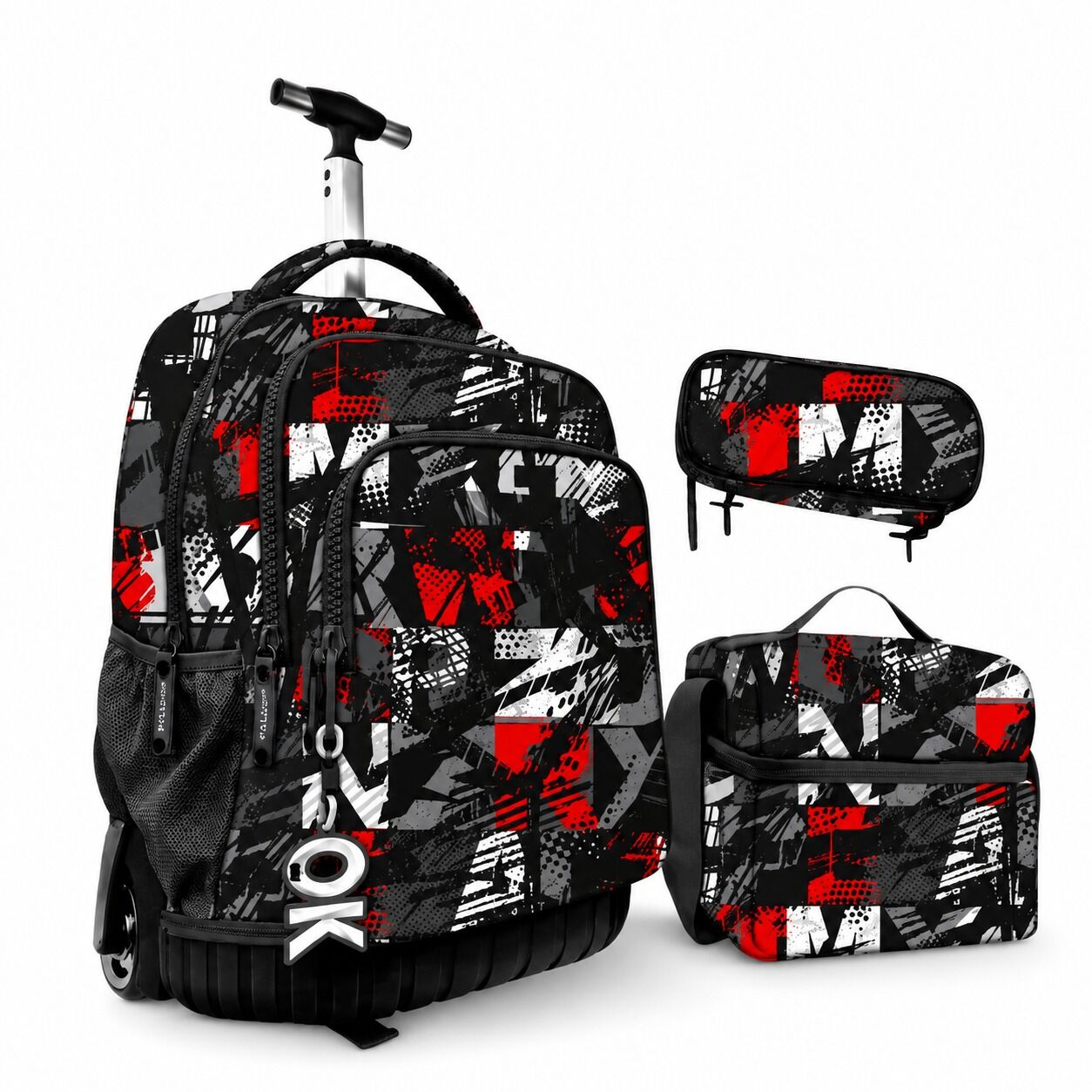 Pack Trolley 18 Pouces + Sac À Goûter Isotherme + Trousse 2 Zips - Garçon Motif 1